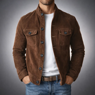 Ashford Suede Jacket - Dark Brown